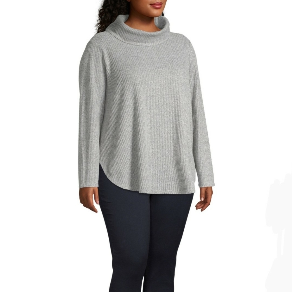 St. John's Bay-Plus Womens Long Sleeve Turtleneck - Picture 2 of 10